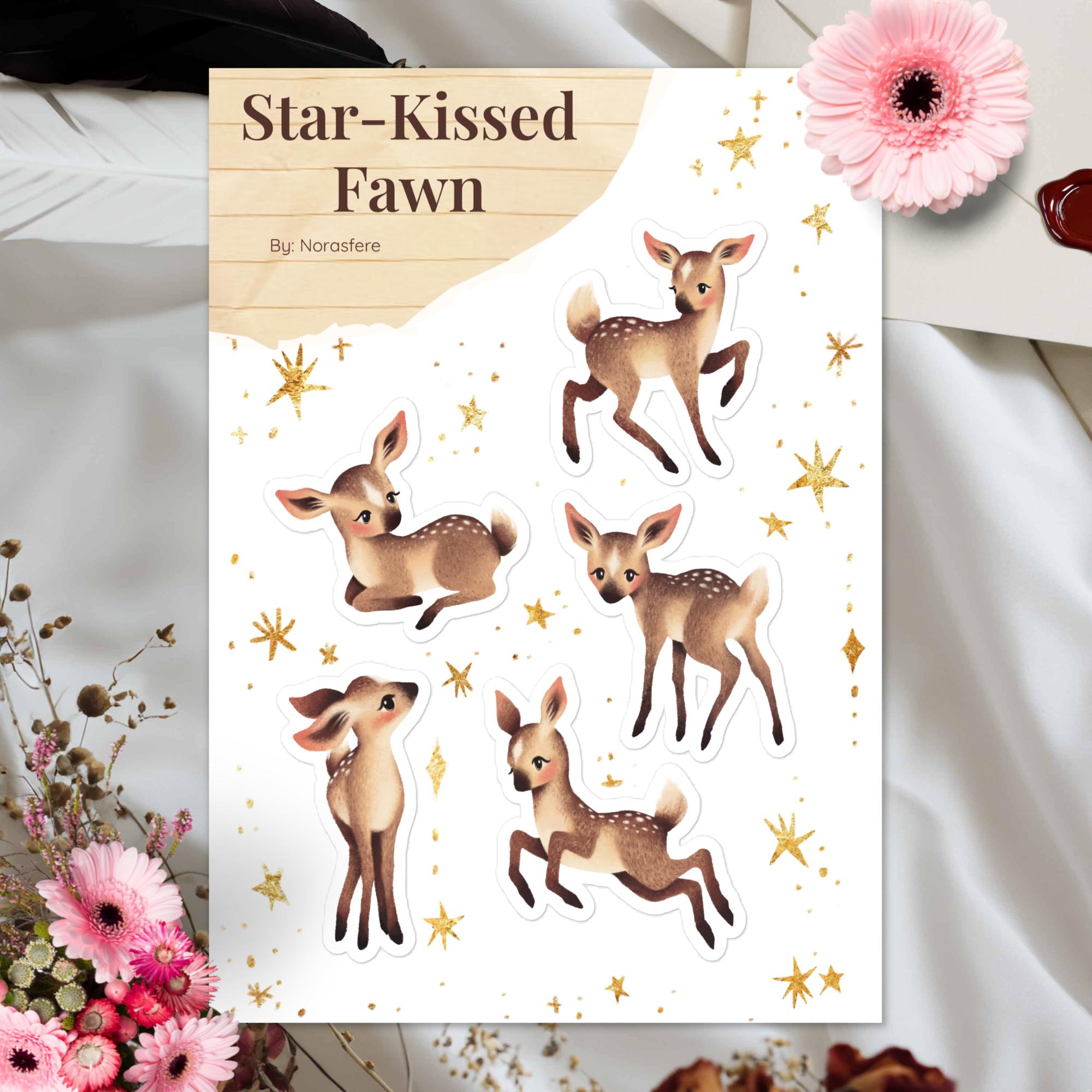 Shop glossy deer stickers and more original art-based products at Norasfere.