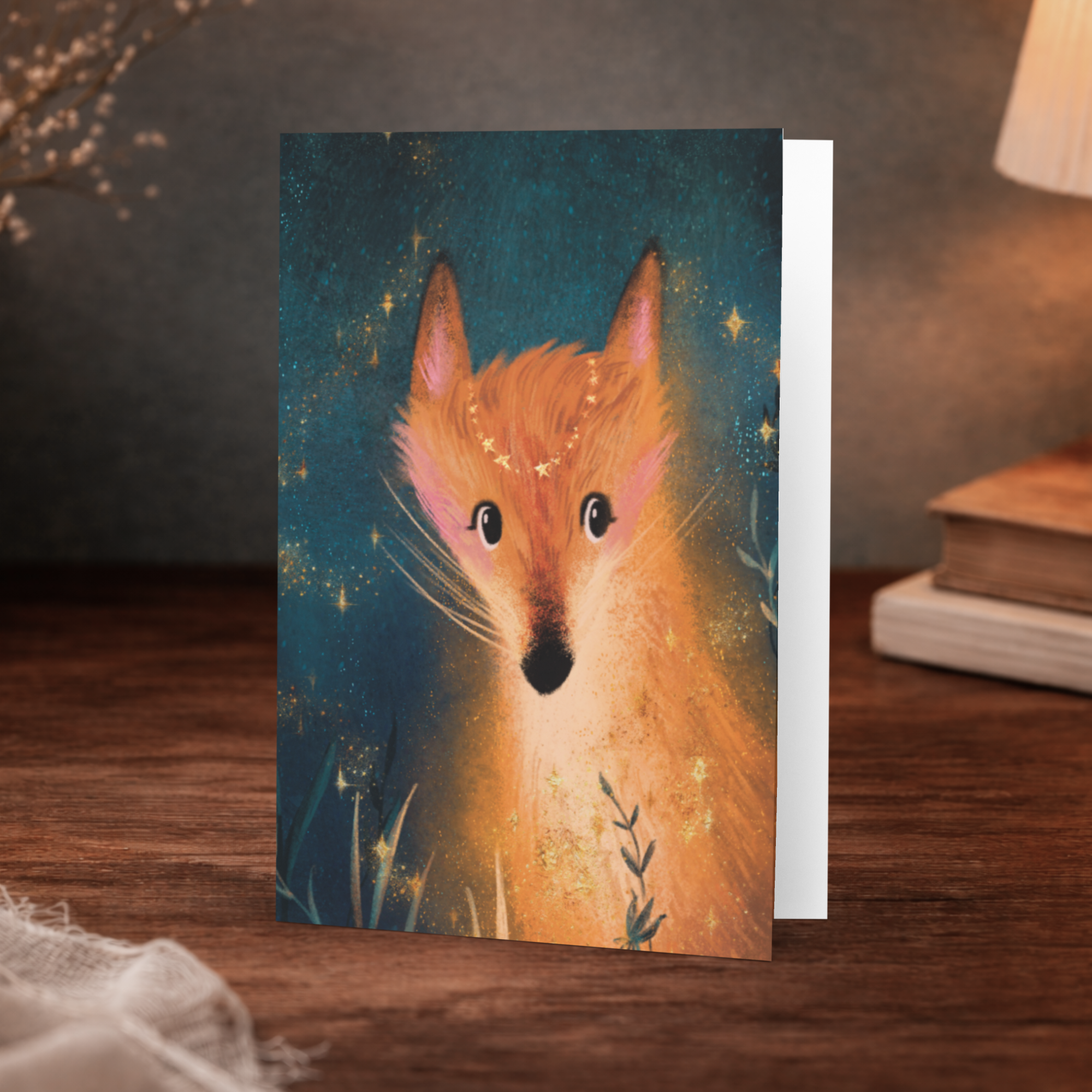 Midnight Fox Greeting Card - Image 2