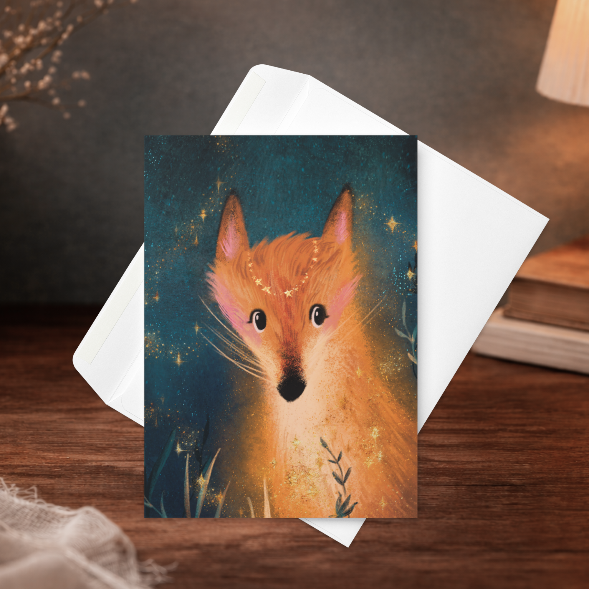Midnight Fox Greeting Card - Image 3