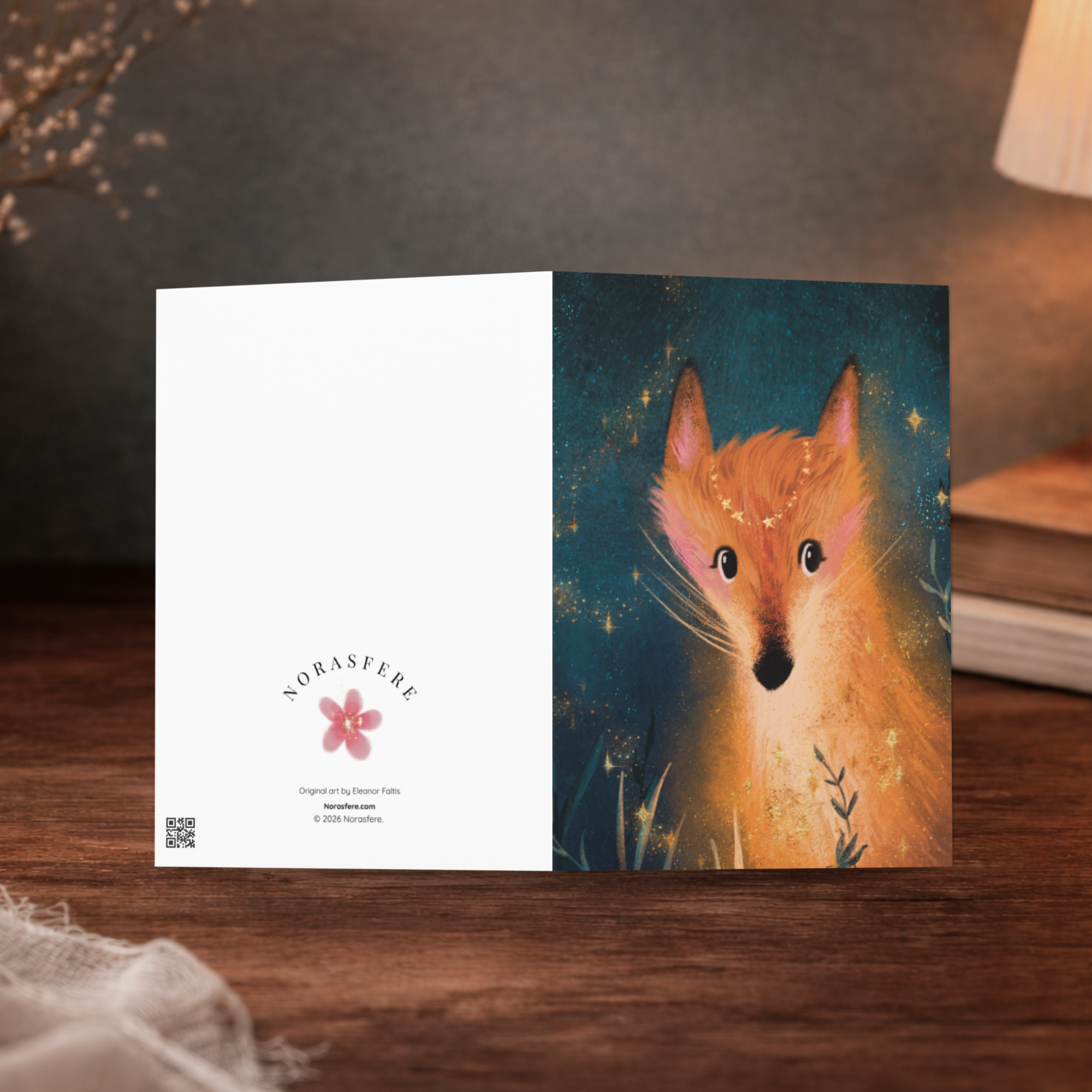 Midnight Fox Greeting Card - Image 4