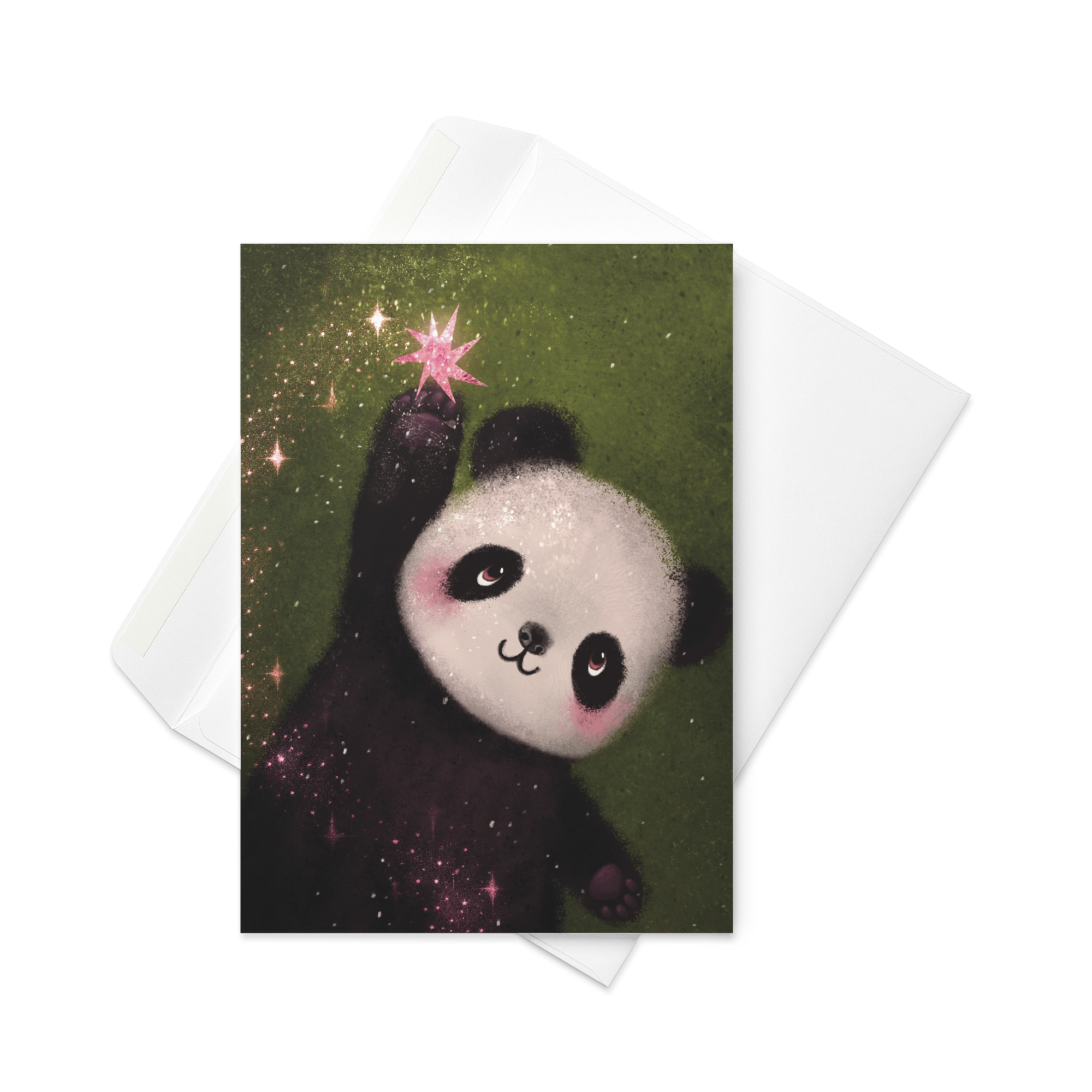 Star Catcher Panda Greeting Card - Image 7