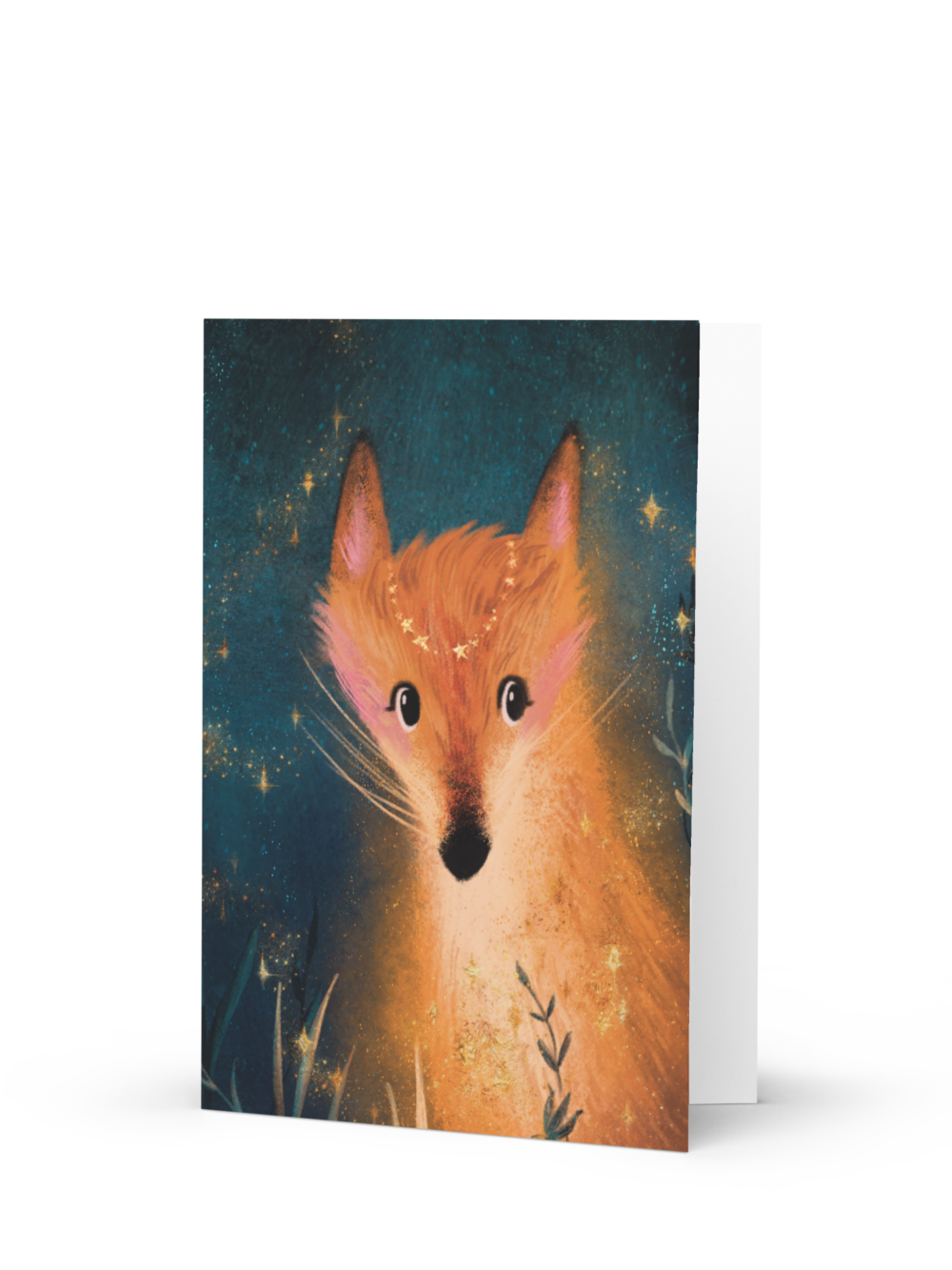 Midnight Fox Greeting Card