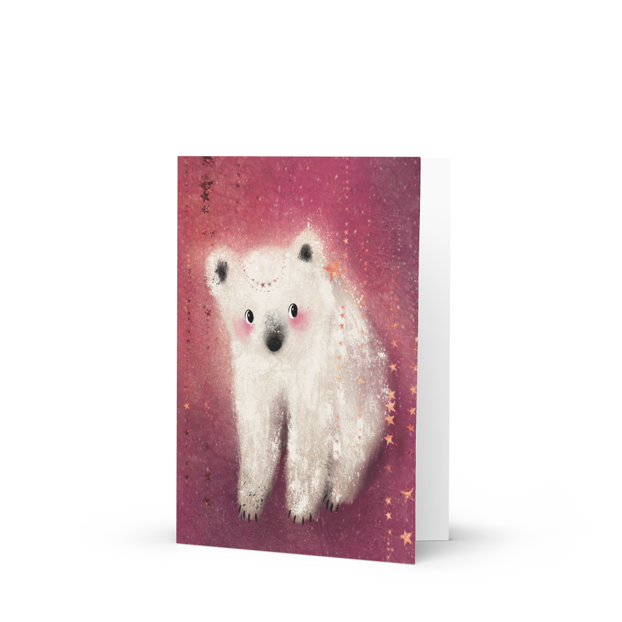 Starlight Polar Bear Greeting Card