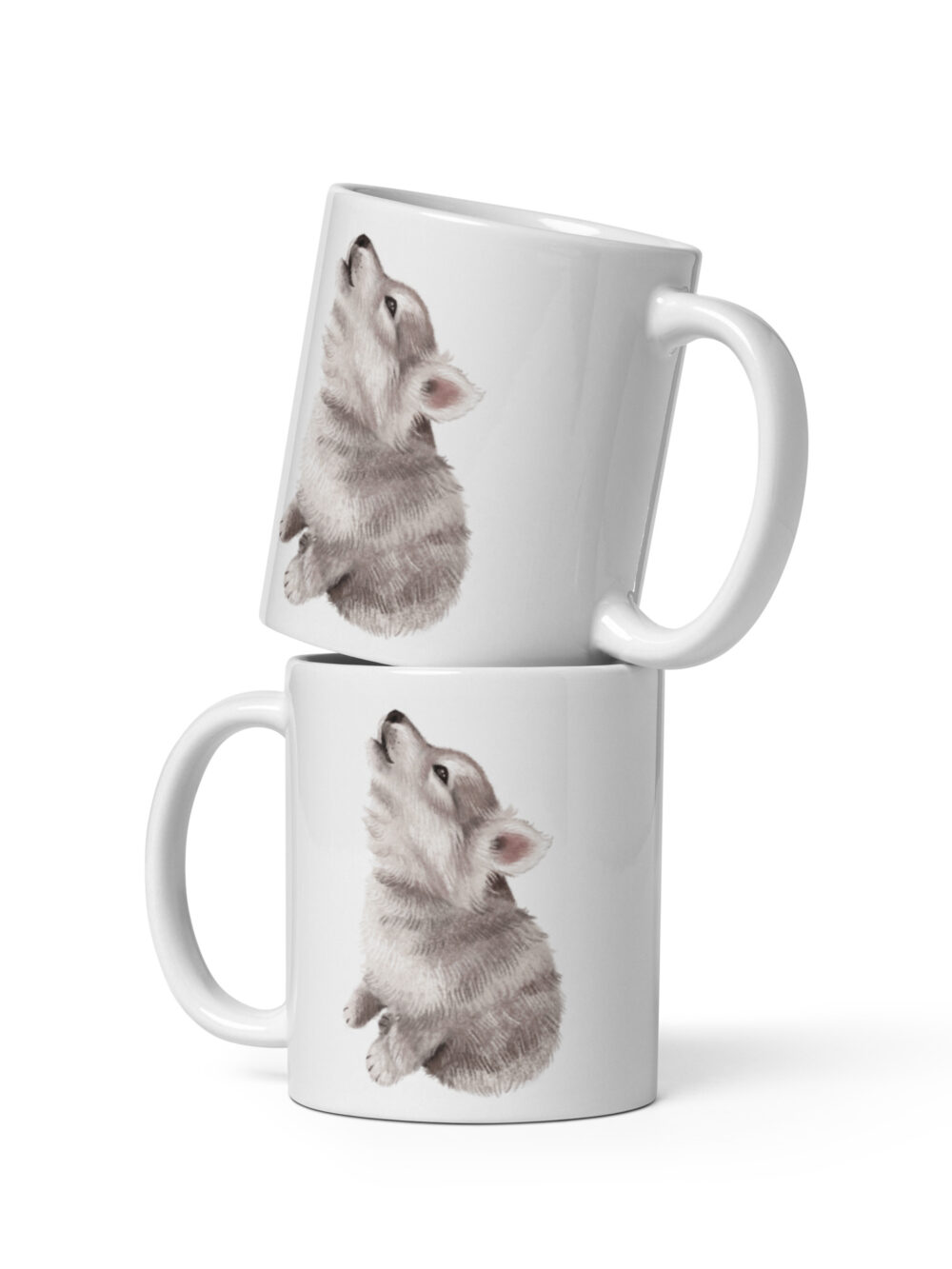 White glossy mug