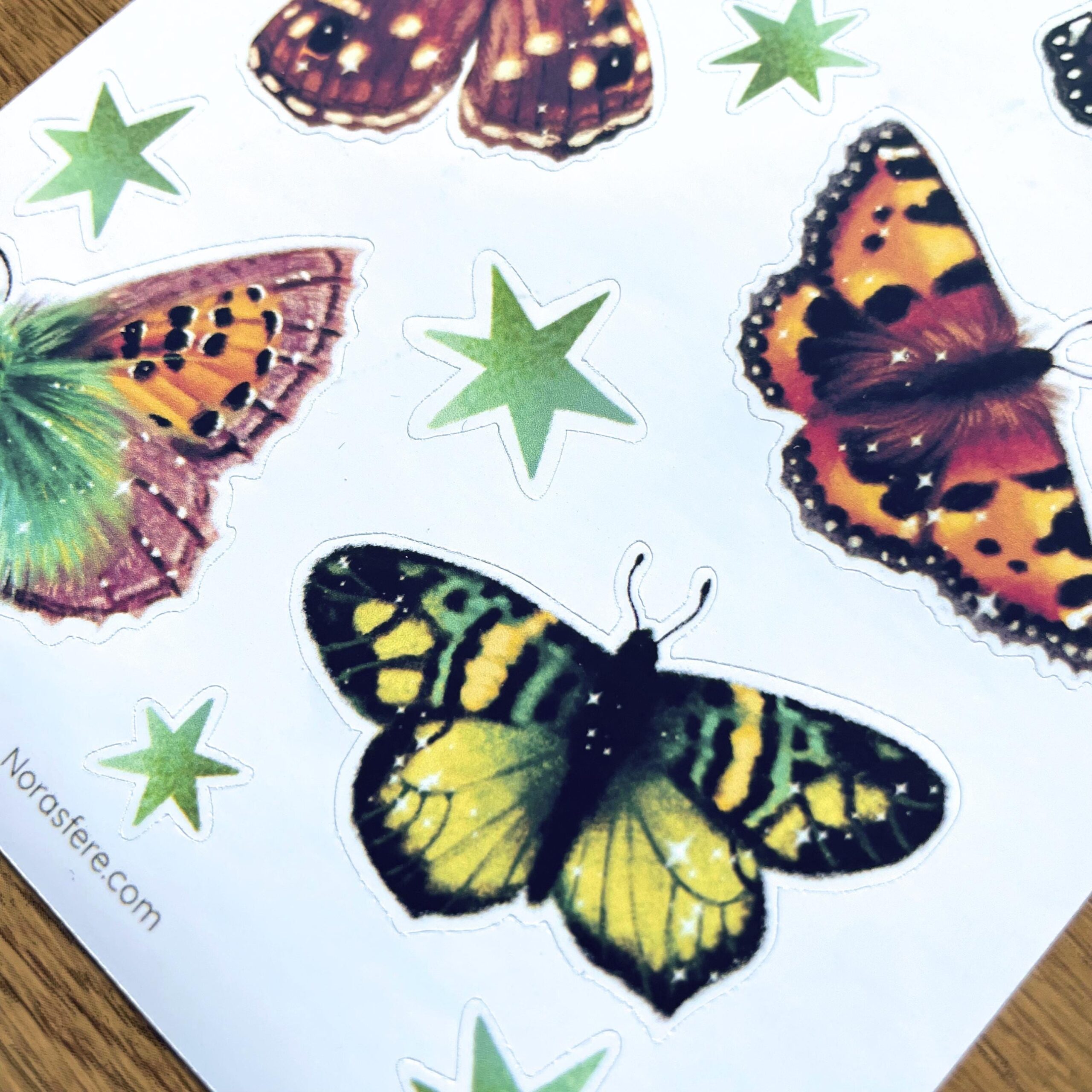 Butterfly Sticker Sheet, A6 Matte Paper Stickers, Hand Drawn Illustration - Image 3
