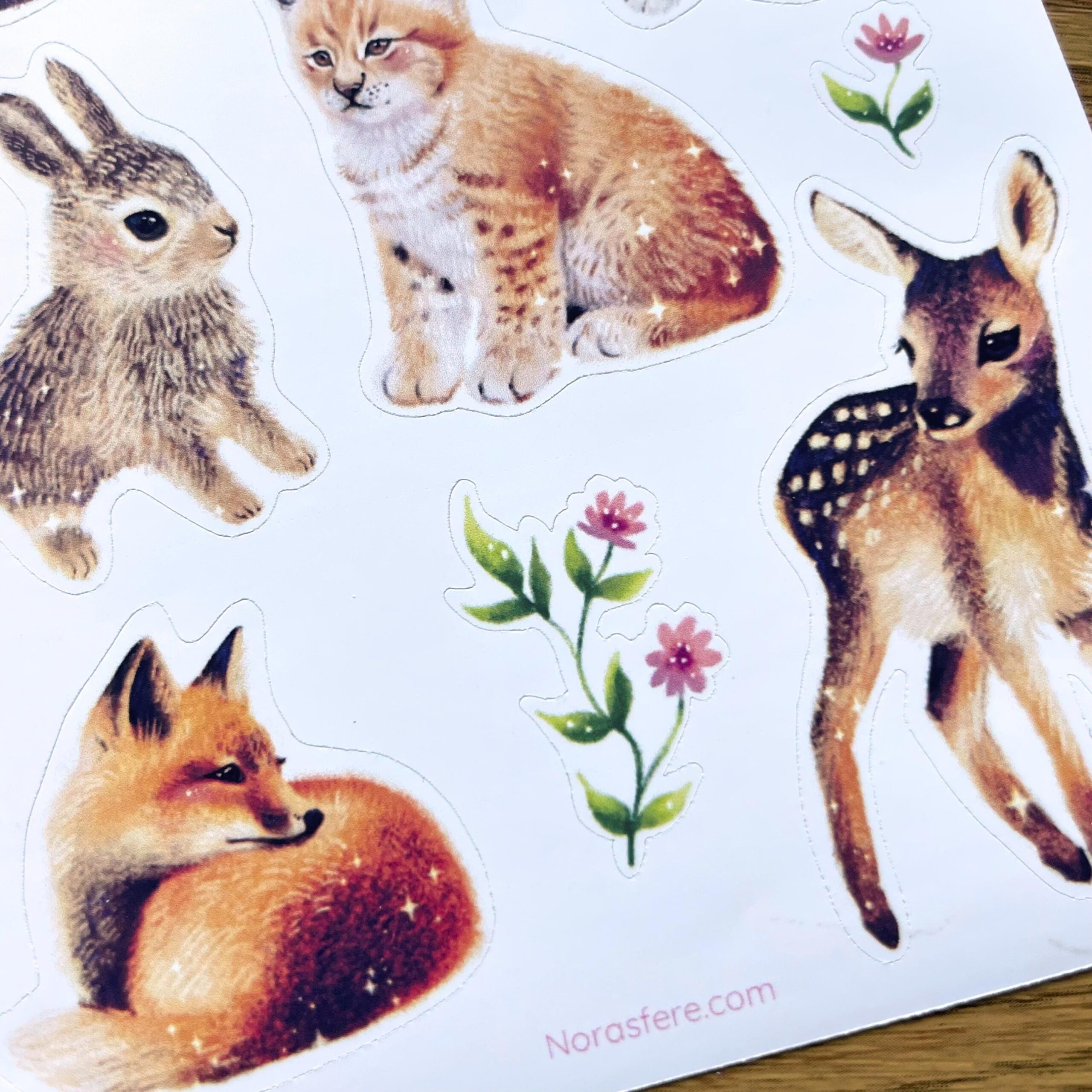 Baby Animals Sticker Sheet, A6 Matte Paper Stickers, Hand Drawn Illustration - Image 4